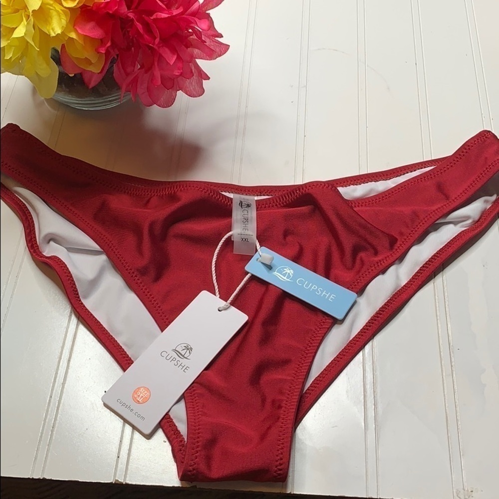 Cupshe NWT Dark Red Bikini Bottom Sz XXL SW2048